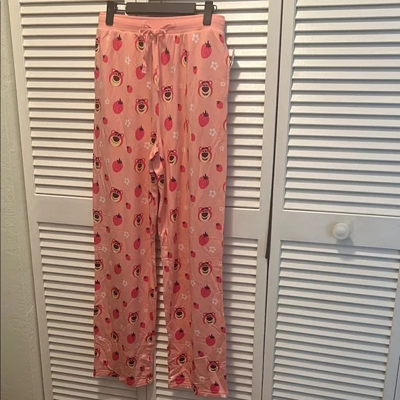 #1434** Pink Bear Print Soft Material Pants - Picture 1 of 7